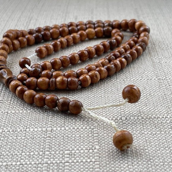 EID Prayer Tasbeeh Brown Real Wood Beads Religious Beads Pray Muslim Beads - Picture 5 of 8